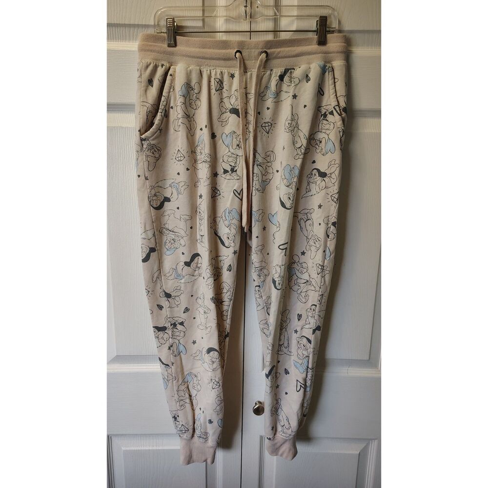 Disney Snow White & Seven Dwarfs Pajama Jogger Pants Cream Peach Small